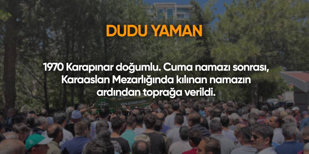 Konya'da bugün vefat edenler | 29 Ağustos 2025 5